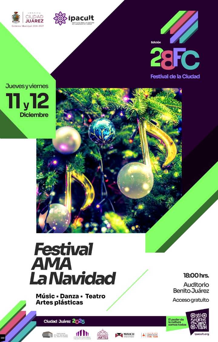 Invita IPACULT al Festival AMA la Navidad en el Auditorio Benito Juárez