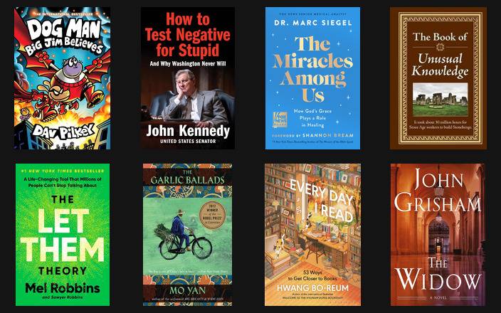 Bestselling books lists: Fiction, nonfiction, children's