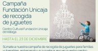 Fundación Unicaja inicia una campaña de recogida de juguetes nuevos para menores vulnerables en Málaga