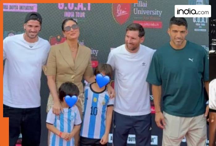 WATCH: After Shah Rukh Khan’s, Kareena Kapoor meets Lionel Messi with her sons, Taimur and Jeh, in Mumbai; video goes viral