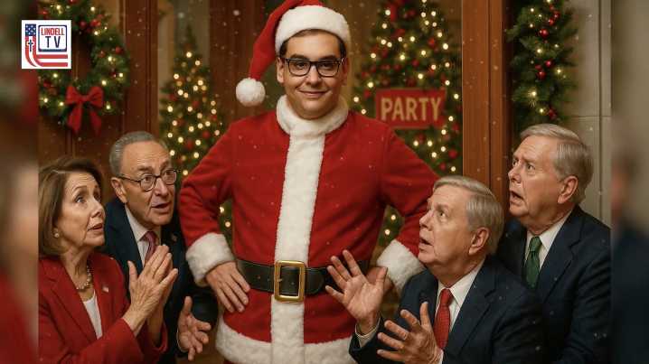 LindellTV Posts AI-Filled Puff Piece on Christmas Party Hosted by George Santos