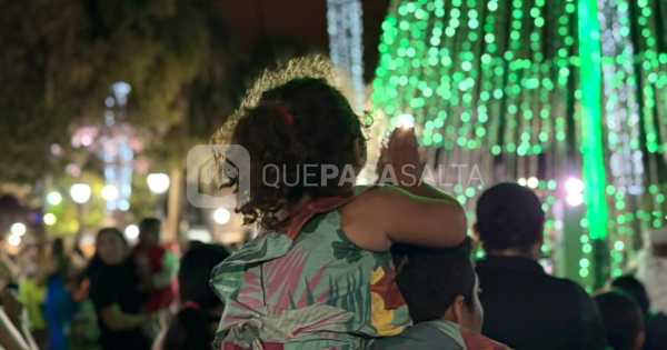El arbolito navideño brilló en la Plaza 9 de Julio y emocionó a miles de salteños