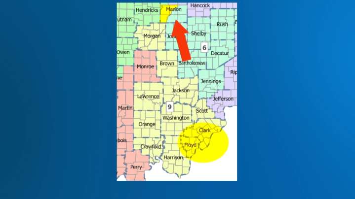 Proposed Indiana congressional map groups So. IN and downtown Indy together