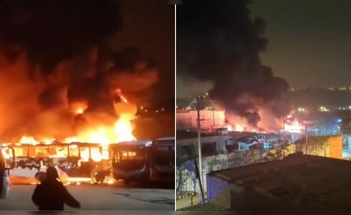 Ate Vitarte: 18 buses de transporte público quedan calcinados tras voraz incendio en una cochera