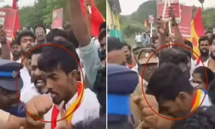 TVK functionary held for 'biting' cop during Dharmapuri protest