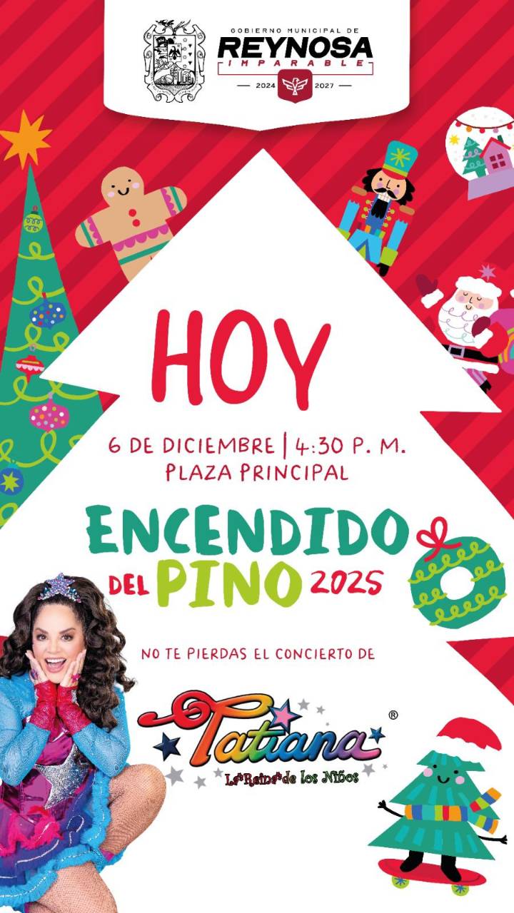 Vive la magia de la Navidad, disfruta el tradicional Encendido del Pino y el Concierto de Tatiana