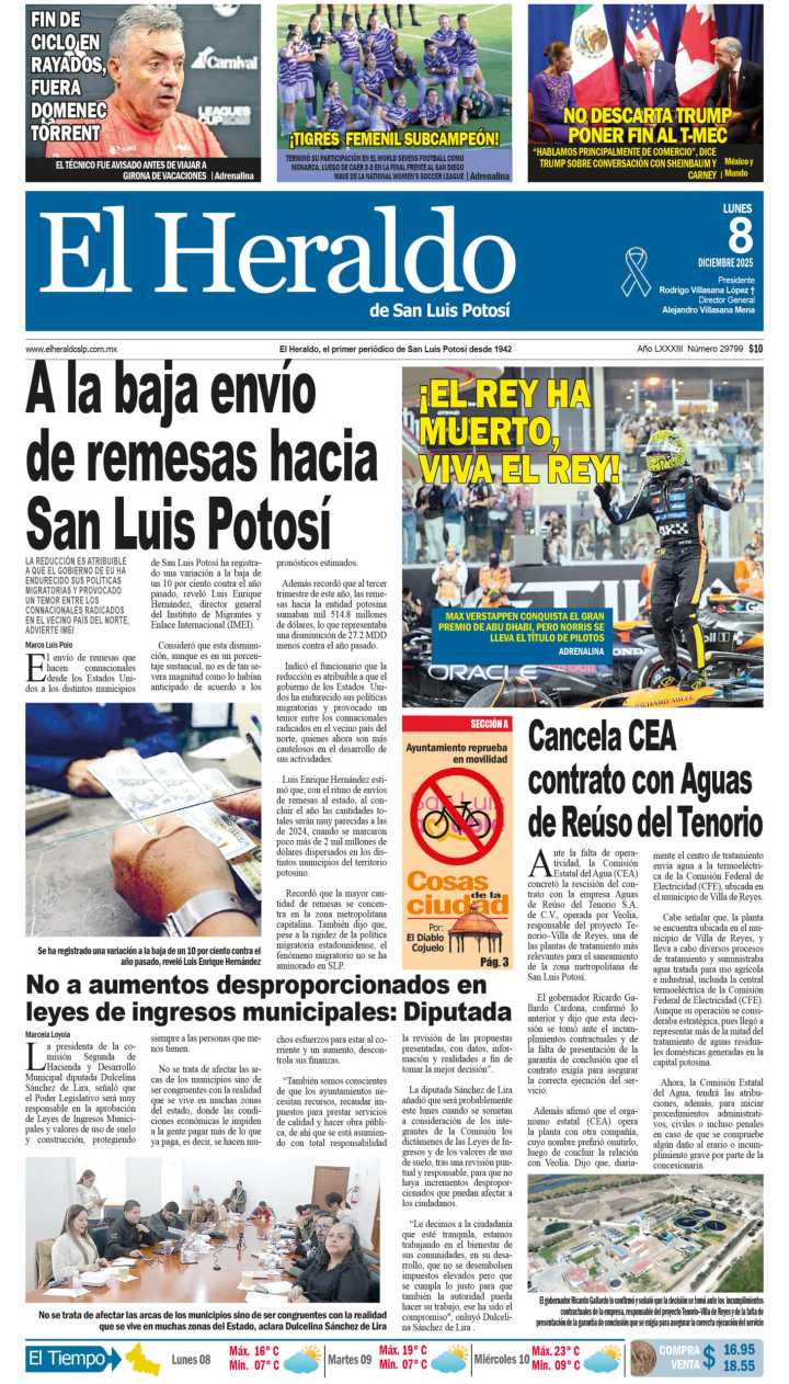 Edición impresa 8 de diciembre de 2025