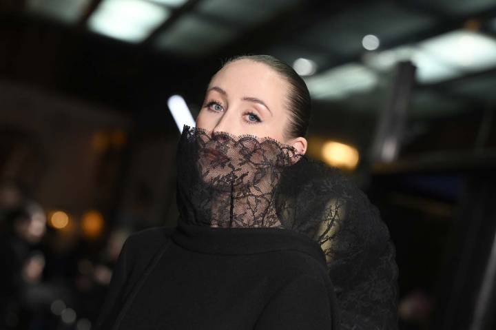 Erin Doherty Looks Like She’s Attending a Soap Opera Funeral