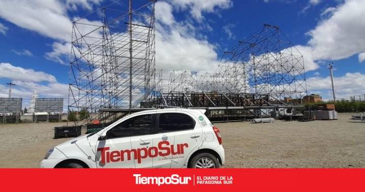 Río Gallegos Comenzó el armado del escenario del Festival Aniversario