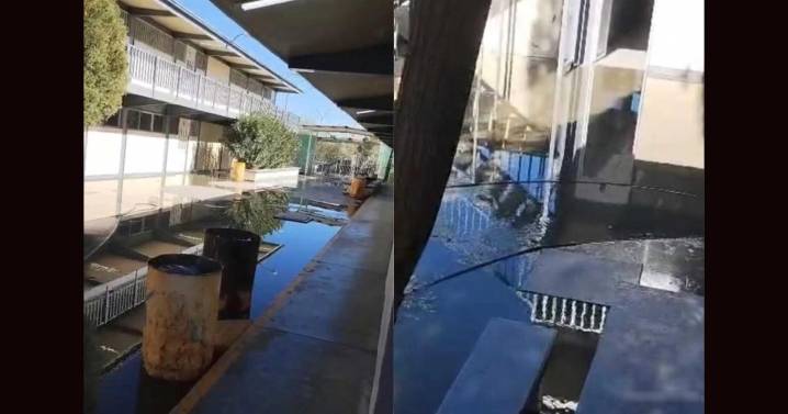 Derrame de drenaje provoca suspensión de clases en secundaria Técnica 64