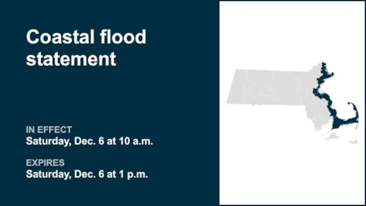 Coastal flood statement in place for 5 Massachusetts counties until Saturday afternoon