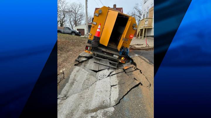 Road collapses during water main break repair in East Providence