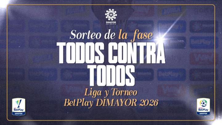 Sorteo de la fase Todos Contra Todos de la Liga y el Torneo BetPlay DIMAYOR 2026