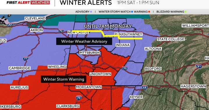 Widespread, moderate-to-heavy snow this evening tapers to snow showers on Sunday