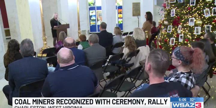 Coal miners recognized with ceremony, rally