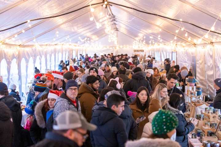 Free winter market just outside Boston features shopping, skating & Santa