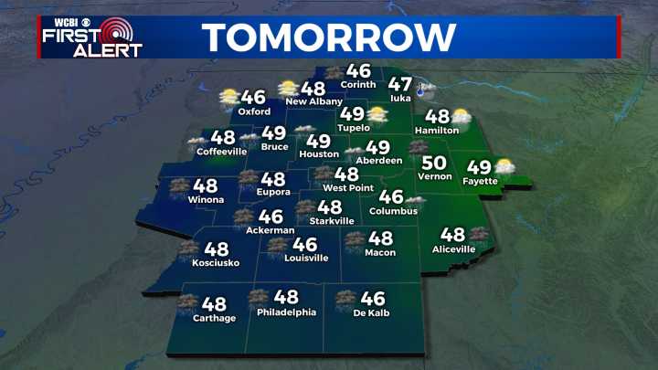 Finishing with cool temps and rain