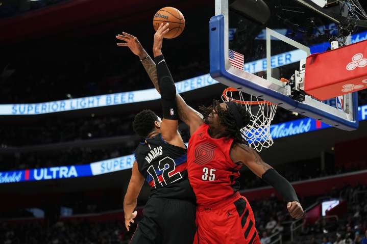 Fouled out in Detroit: Pistons edge depleted Trail Blazers in tough, physical slugfest