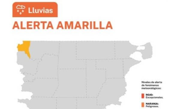 Alerta amarilla por lluvias para este domingo en Chubut