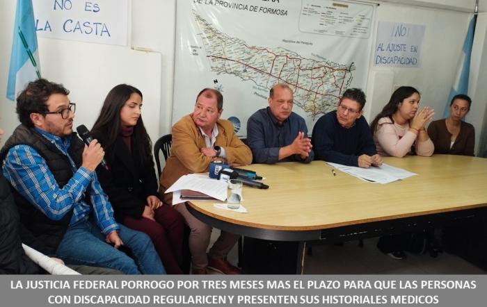 LA JUSTICIA FEDERAL PORROGO POR TRES MESES MAS EL PLAZO PARA QUE LAS PERSONAS CON DISCAPACIDAD REGULARICEN Y PRESENTEN SUS HISTORIALES MEDICOS