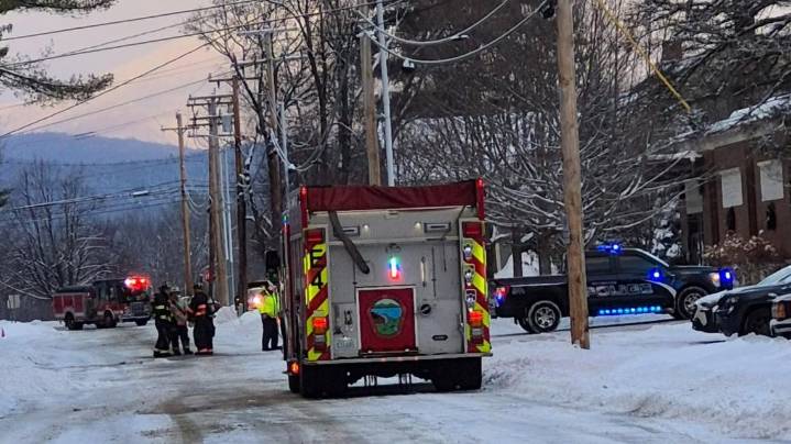 Plow truck hits underground tank near Fryeburg Academy causing gas leak