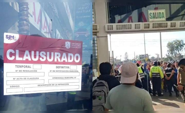 Cierran Mall del Sur temporalmente: Municipalidad de San Juan de Miraflores detectó riesgo por cables expuestos
