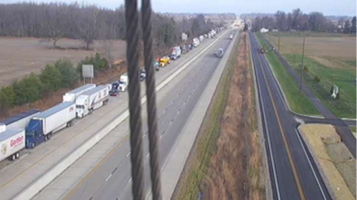 I-65 reopens in southern Indiana after military semi carrying ammunition catches fire