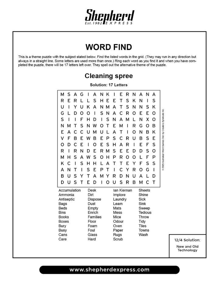 Word Find: Dec. 11, 2025