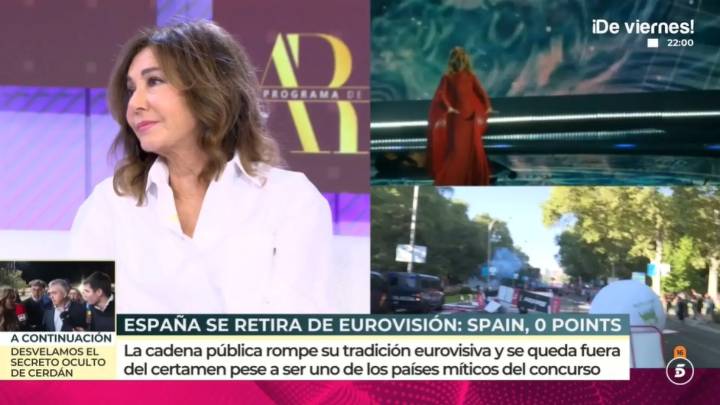 Ana Rosa critica la decisión de RTVE de no participar en Eurovisión: "Es llevar un festival friki a la política"