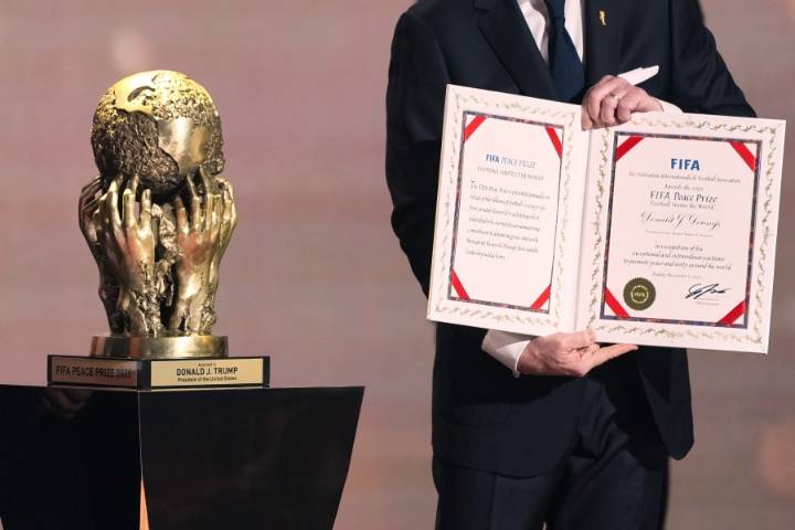 FIFA gives Trump a peace prize in a departure from its traditional focus on sport