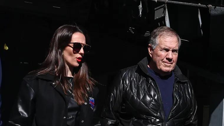 Bill Belichick covers Jordon Hudson's steamy sheer outfit
