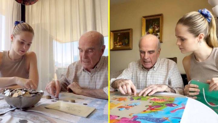 "Estas actividades le ayudan a conectarse": Inna Moll comparte emotivo momento con su abuelo que padece Alzheimer