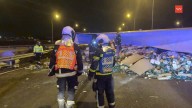 Tres accidentes en la M-50 dejan un muerto y cerca de 20 toneladas de cerveza esparcidas en la autovía