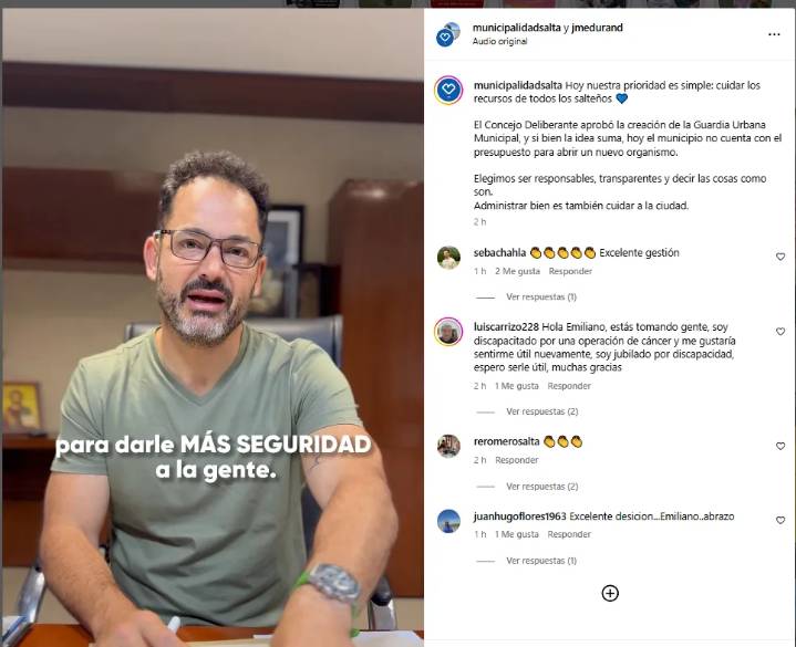 Durand descartó la guardia urbana: “La prioridad es arreglar la ciudad”