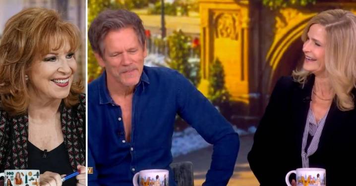 Kevin Bacon Blushes on 'The View' as Joy Behar Asks If He Was 'Turned on' by Wife Kyra Sedgwick's Brunette Hair in Their Movie: Watch