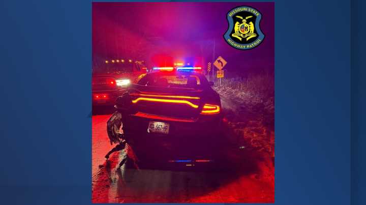Drivers strike 3 highway patrol vehicles during snowy weather in Missouri, Kansas