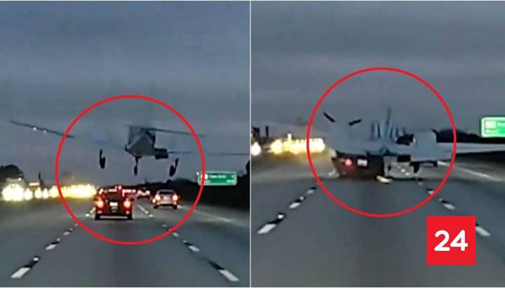 El VIDEO de avioneta chocando con auto en autopista de Florida, Estados Unidos
