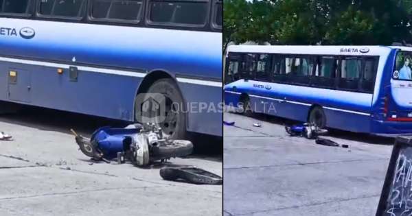 [URGENTE] Terrible choque entre colectivo de SAETA y una moto: "Terminó destruida"
