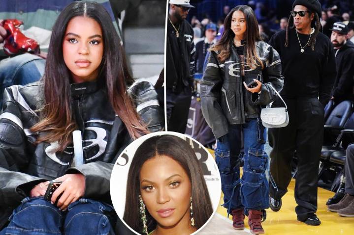 Blue Ivy, 13, looks just like mom Beyoncé during LA Lakers game with dad Jay