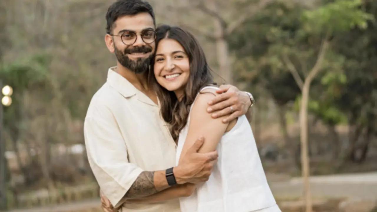 Anushka Sharma cheers for Virat Kohli after he hits his 53rd ODI century