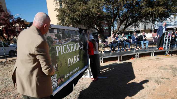 Lubbock leaders break ground, unveil name for new downtown park