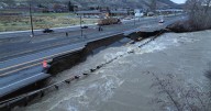 Heavy rain and flooding wash out US Highway 12 near Naches