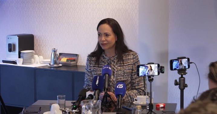 Venezuelan opposition leader says she aims for a peaceful transition after Maduro