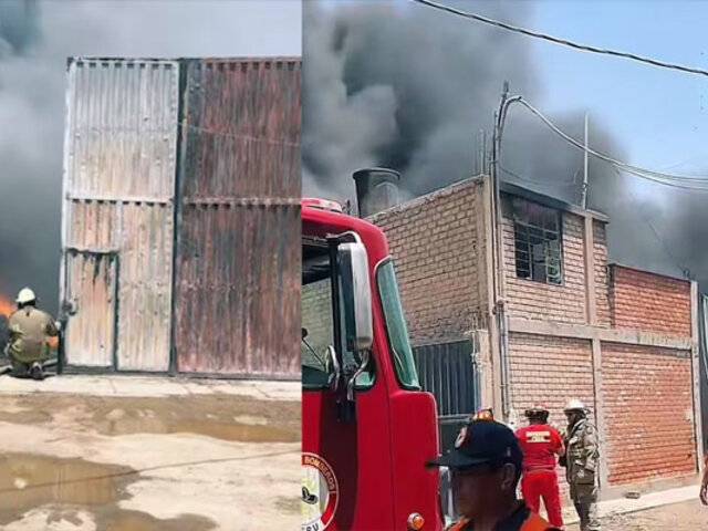 Incendio consume almacén de plásticos en Puente Piedra: bomberos tienen problemas para conseguir agua