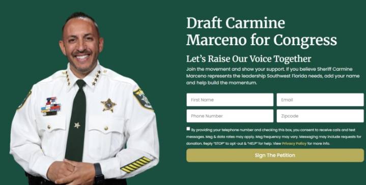 Marceno spokesman: Sheriff isn't part of 'Draft Carmine' website