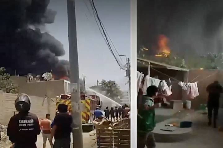 Puente Piedra: bomberos combaten incendio en almacén de plásticos