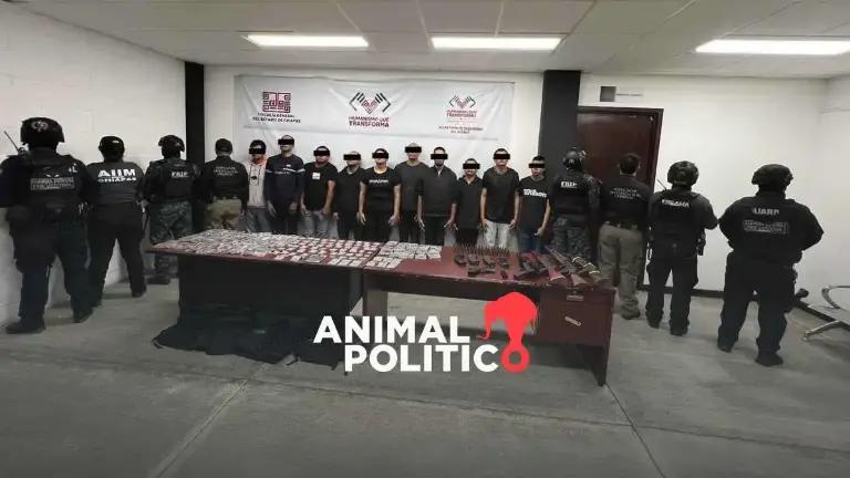 Detienen a 12 presuntos miembros del CJNG en San Cristóbal, Chiapas; les aseguran armas y drogas