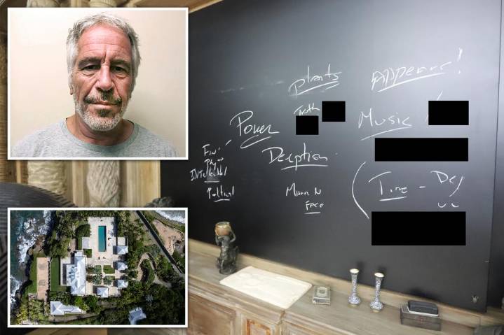Read the eerie messages left on blackboard at Jeffrey Epstein's private island
