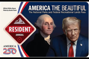 Public lands group files suit over new national park pass that features Trump