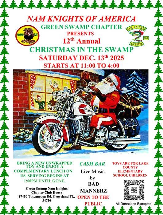 Nam Knights MC Green Swamp Chapter Invites Community To Support 12th Annual Toy Drive